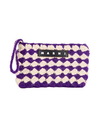 Marni Woman Pouch Purple Size - Acrylic, Cotton, Polypropylene