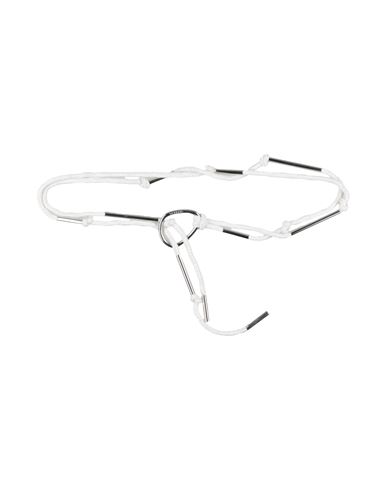 Dondup Woman Belt White Size Onesize Textile Fibers, Metal In White