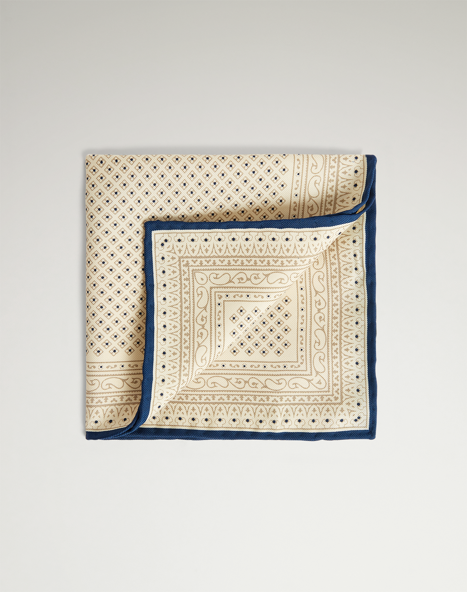 Dunhill Silk Micro Diamond Neats Screen Printed Pocket Square