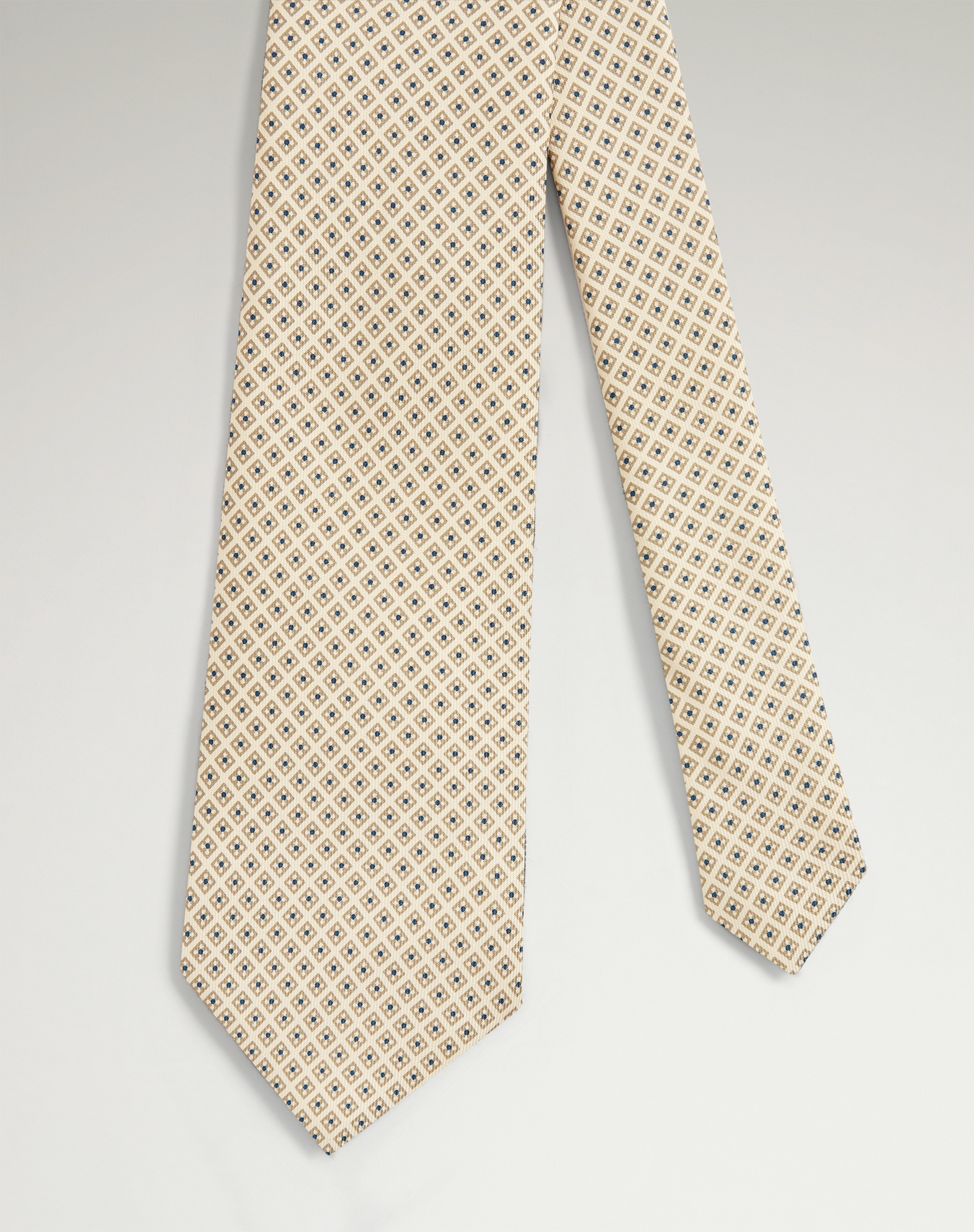 Dunhill Silk Micro Diamond Neats Screen Printed Tie