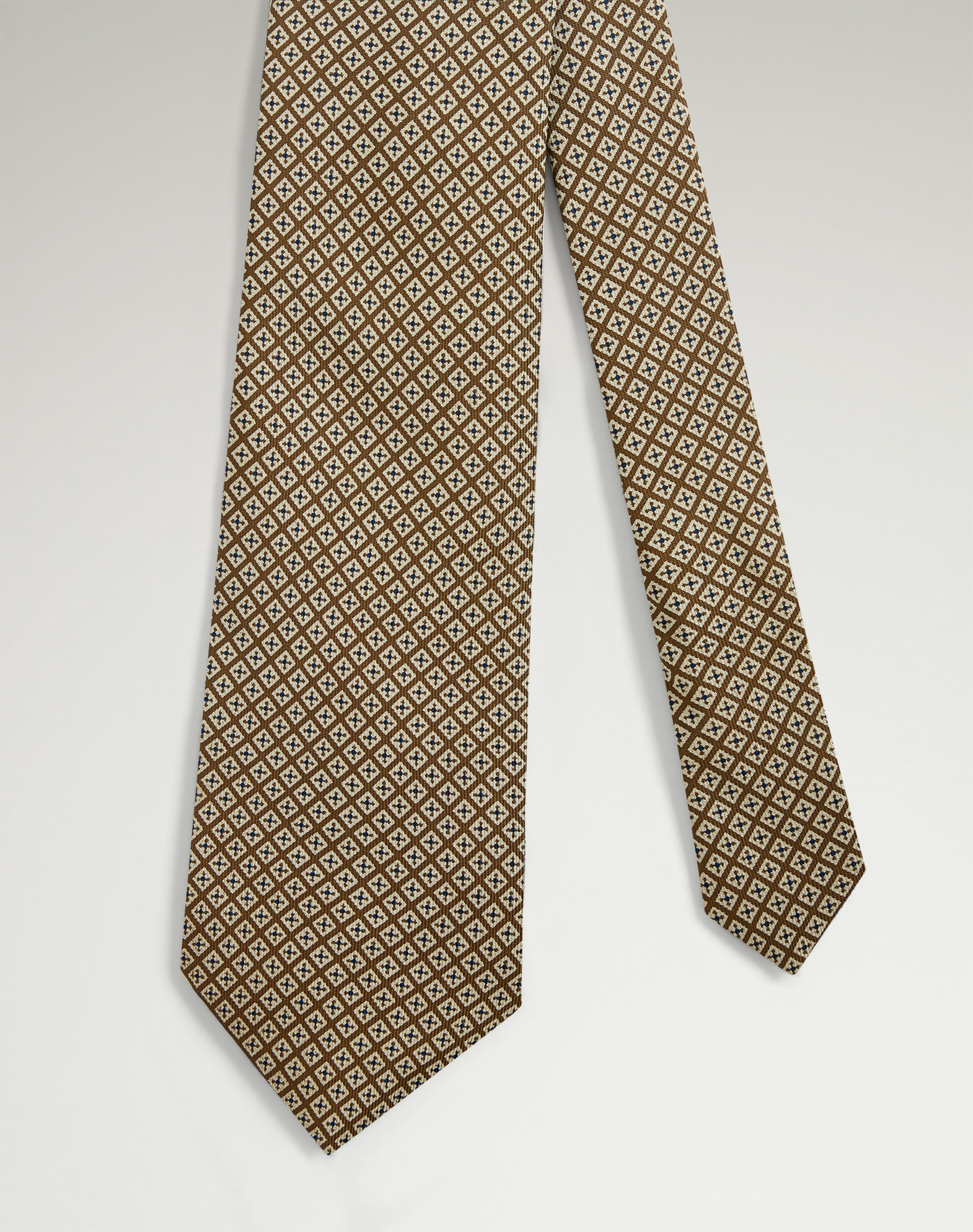 Dunhill Silk Micro Diamond Neats Screen Printed Tie