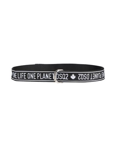 Dsquared2 Man Belt Black Size Onesize Textile Fibers