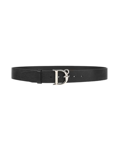 Dsquared2 Man Belt Black Size 39.5 Cow Leather