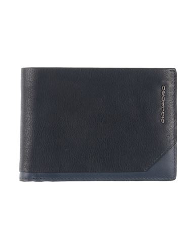 Piquadro Man Wallet Midnight Blue Size - Cow Leather In Blue