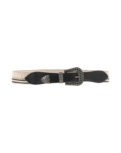 8PM 8PM WOMAN BELT CREAM SIZE M/L COTTON, COW LEATHER 