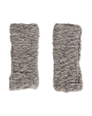 Isabel Benenato Woman Gloves Grey Size Onesize Alpaca Wool, Polyamide, Wool