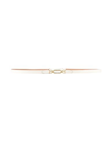 Bally Woman Belt Cream Size 38 Cow Leather In Gold