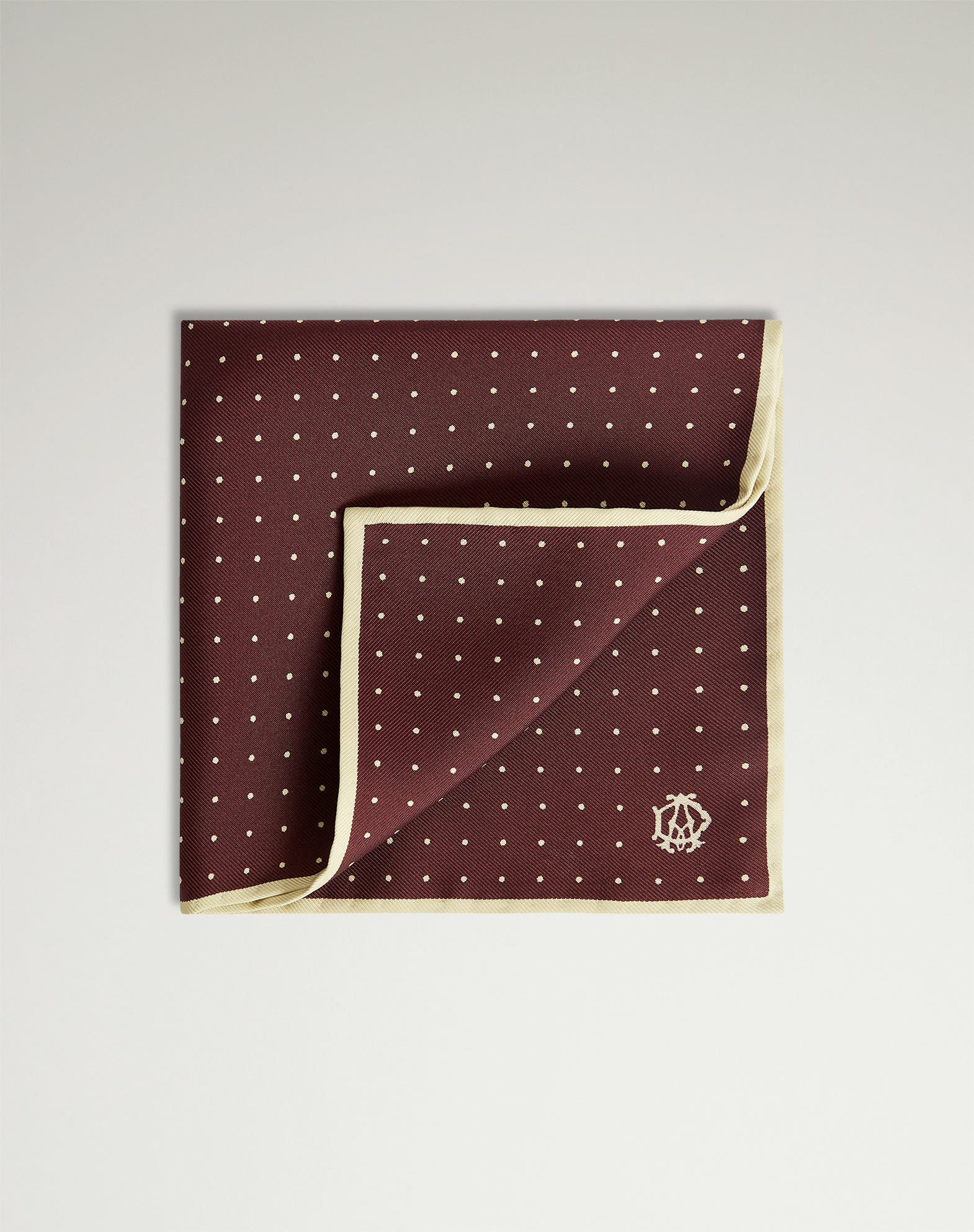 Dunhill Silk Polka Dot Screen Printed Pocket Square