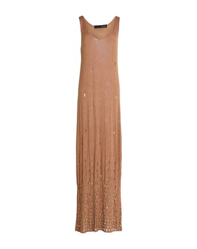 Shop Messagerie Patrizio Piscaglia Woman Maxi Dress Sand Size L/xl Viscose, Linen, Cotton