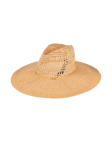 Emporio Armani Woman Hat Sand Size 7 Paper Yarn