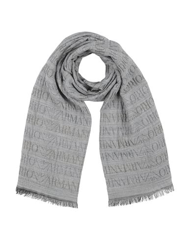 Emporio Armani Woman Scarf Grey Size - Acrylic, Modal, Wool, Viscose, Synthetic Fibers In Gray