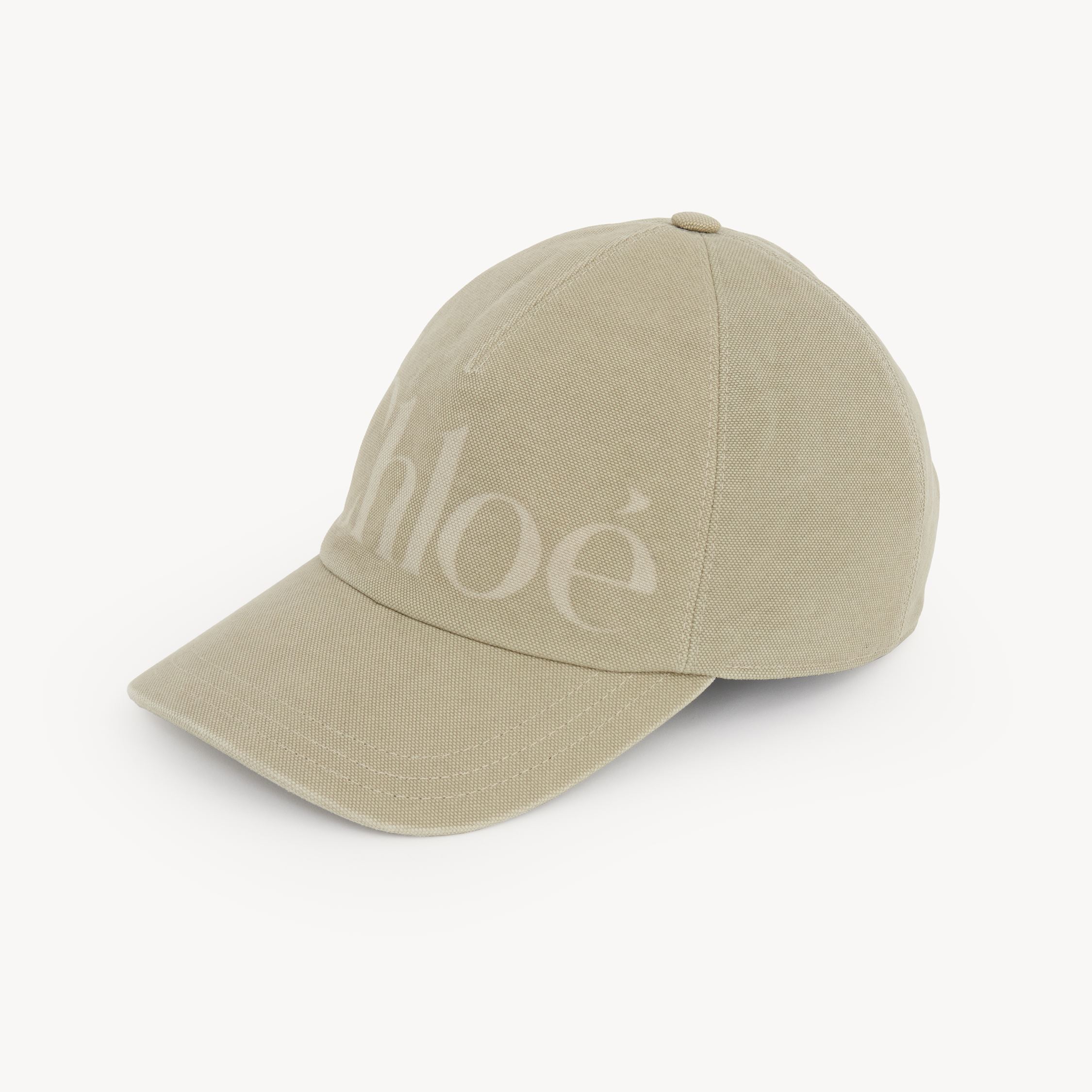 CHLOÉ THE CHLOÉ ESSENTIALS CAP IN WASHED COTTON BEIGE SIZE S 100% COTTON 