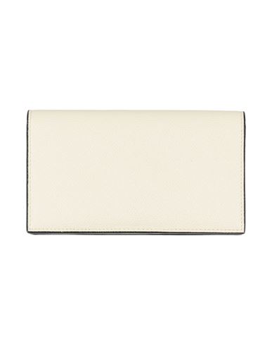 Valextra Woman Wallet Ivory Size - Leather In White