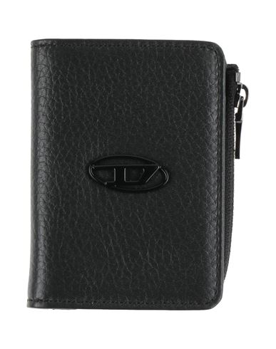 Diesel Man Coin Purse Black Size - Cow Leather, Zamak
