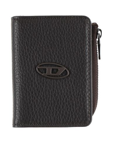 Diesel Man Coin Purse Dark Brown Size - Cow Leather, Zamak