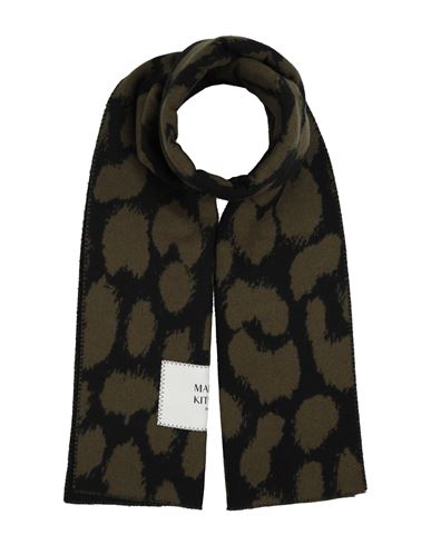 Maison Kitsuné Woman Scarf Military Green Size - Virgin Wool, Polyamide