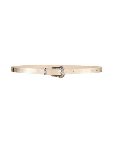 Guess Woman Belt Platinum Size 34 Leather In Gray