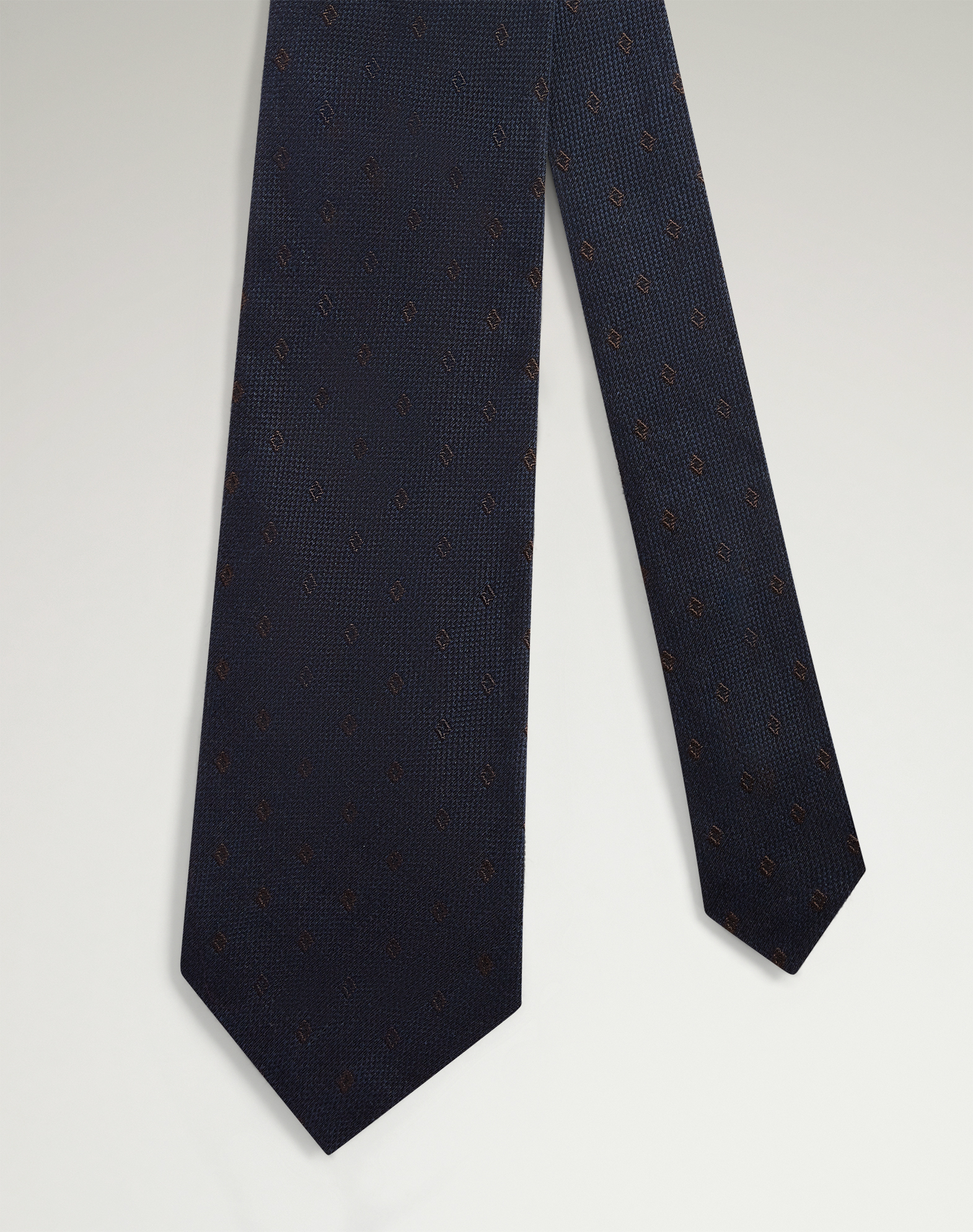 Dunhill Silk Diamond Motif Woven Tie In Blue