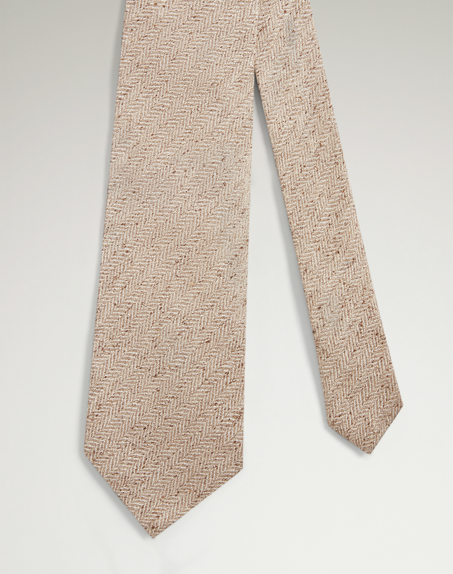 Dunhill Silk Cotton Herringbone Woven Tie In Brown