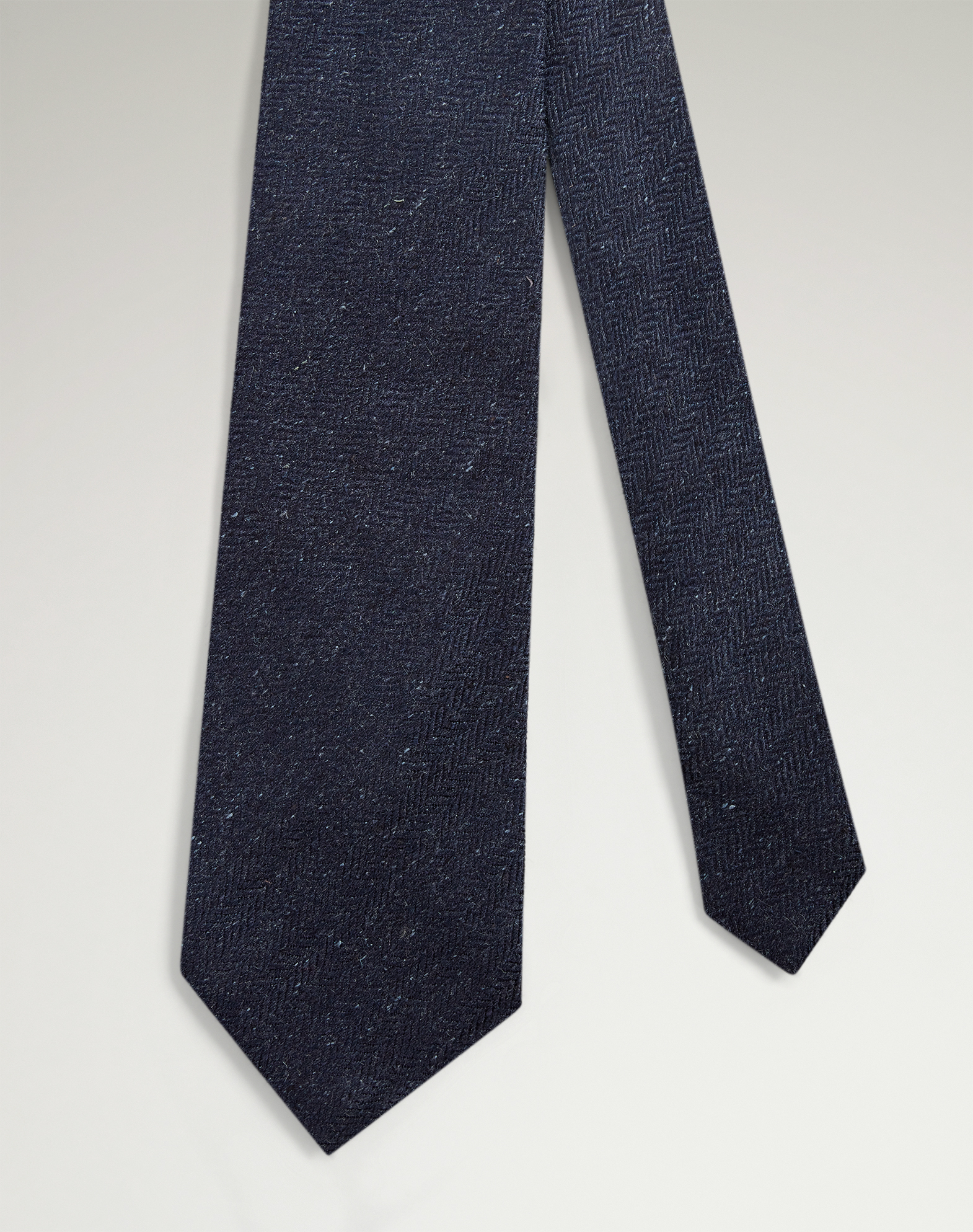 Dunhill Silk Cotton Herringbone Woven Tie In Blue