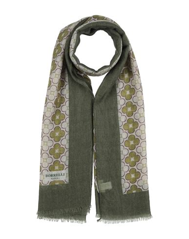 Luigi Borrelli Napoli Man Scarf Military Green Size - Cashmere In Green