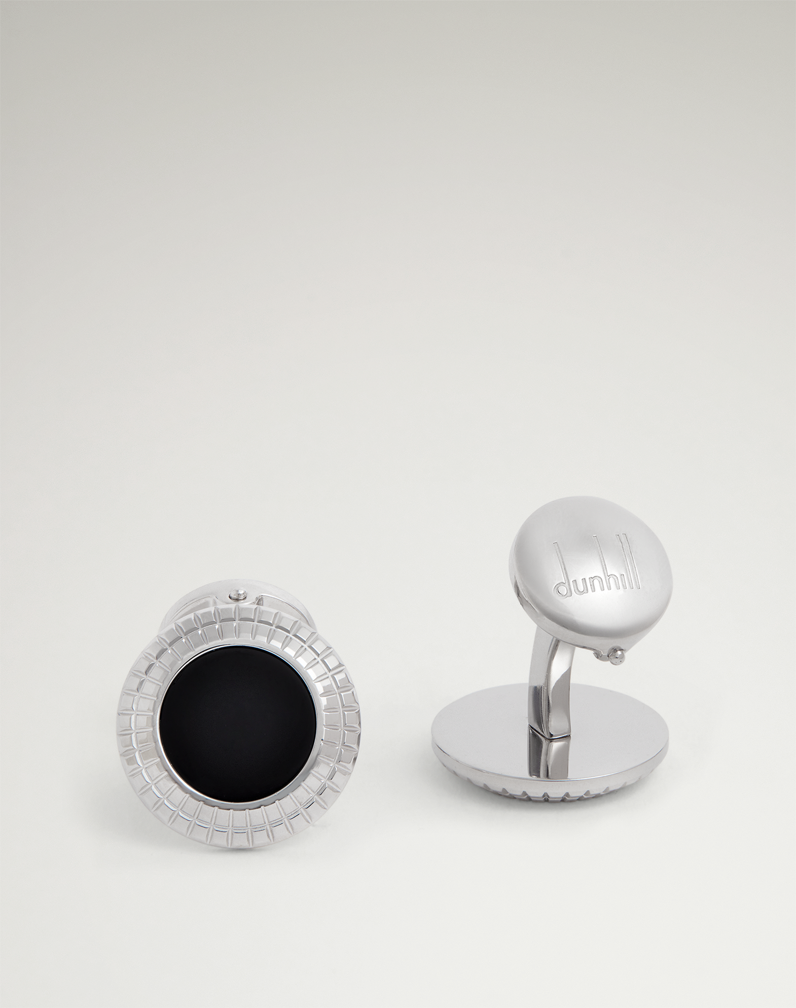 Dunhill Onyx Hobnail Coin Cufflinks In Black