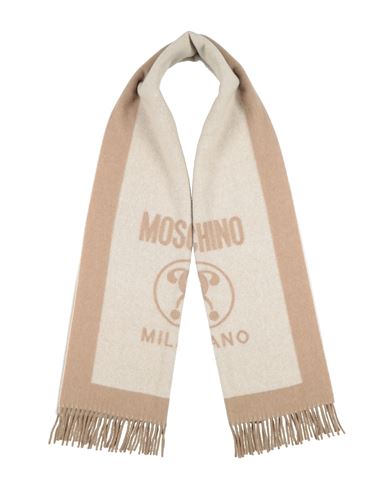Moschino Woman Scarf Beige Size - Virgin Wool In Sand