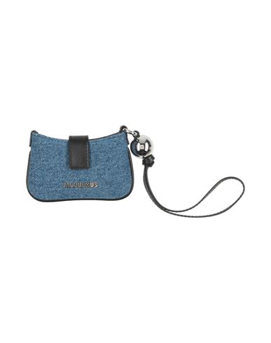 Jacquemus Woman Cardholder Blue Size - Textile Fibers, Leather