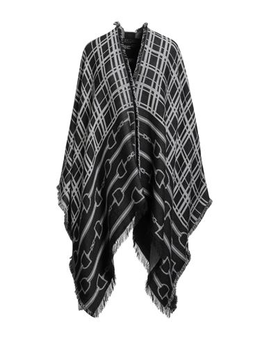 Elisabetta Franchi Woman Cape Black Size Onesize Wool, Acrylic, Viscose