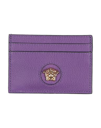 Versace Woman Cardholder Purple Size - Calfskin
