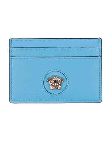 Versace Woman Cardholder Azure Size - Calfskin