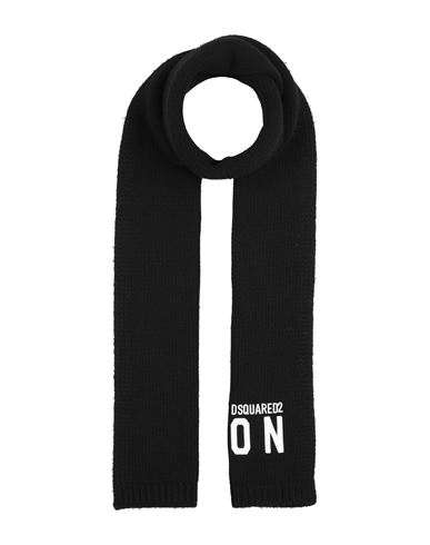 Dsquared2 Icon Man Scarf Black Size - Wool, Viscose, Polyamide, Cashmere In Black
