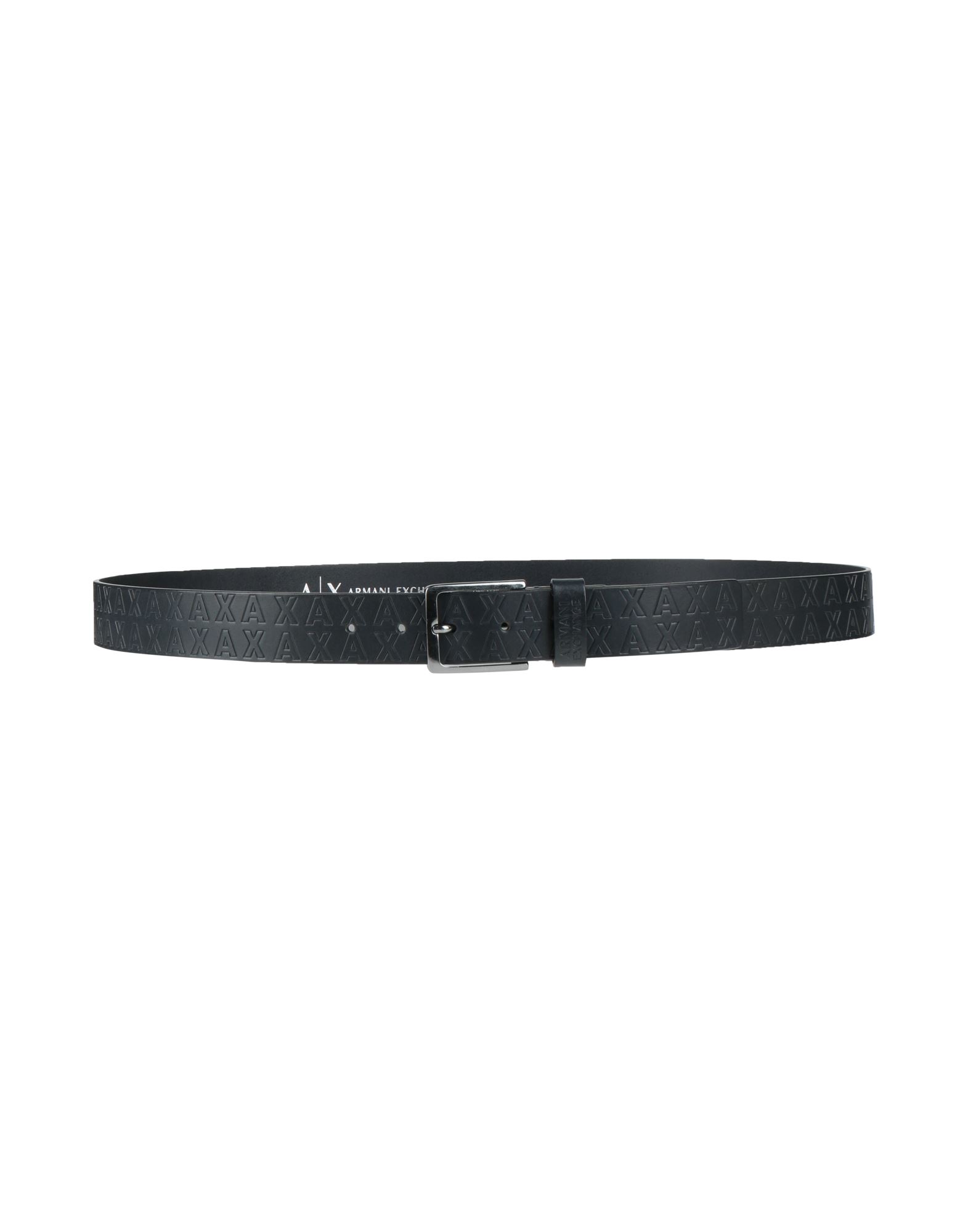 Armani Exchange ブラックレザーベルト A|Xアルマーニ エクスチェンジ】A|Xバックル レザーベルト