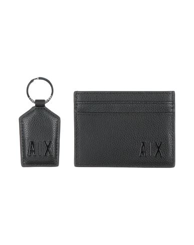 Armani Exchange Man Cardholder Black Size - Regenerated Leather, Polyester, Zinc In Black