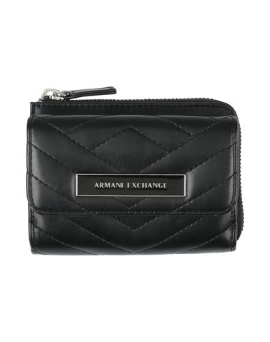 Armani Exchange Woman Wallet Black Size - Textile Fibers