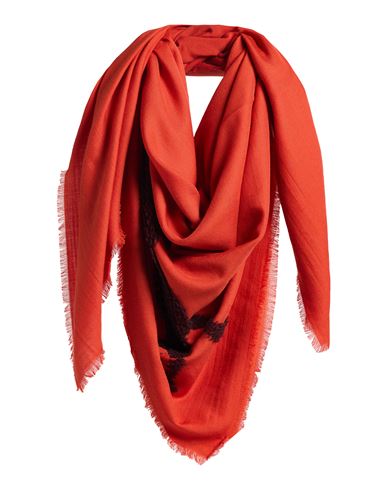 Chloé Woman Scarf Tomato Red Size - Wool, Silk