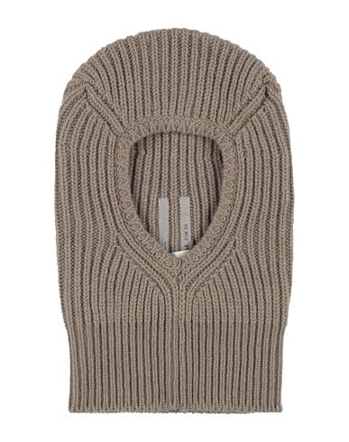 Rick Owens Man Hat Khaki Size Onesize Virgin Wool In Sand