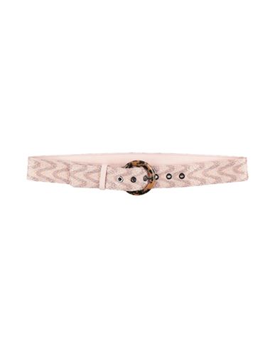 Missoni Woman Belt Rose Gold Size L Textile Fibers, Leather