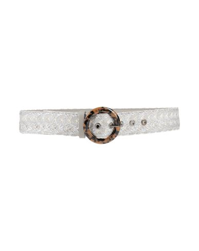 Missoni Woman Belt Silver Size L Textile Fibers, Leather