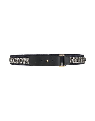 Marni Woman Belt Navy Size 36 Textile Fibers, Leather