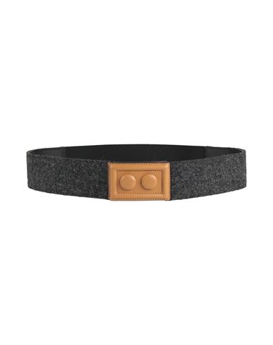 Marni Woman Belt Charcoal Size 36 Textile Fibers, Leather