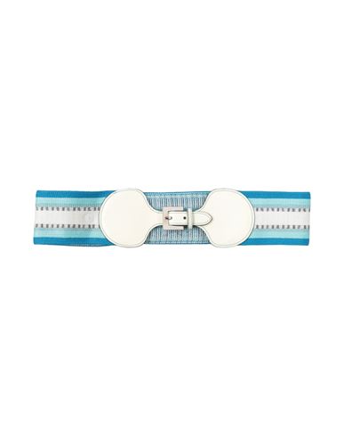 Missoni Woman Belt Azure Size L Viscose, Calfskin, Polyamide, Linen, Polyester