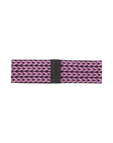 Missoni Woman Belt Magenta Size L Viscose, Silk, Calfskin, Polyester