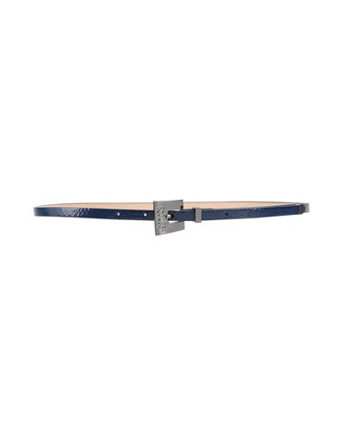 Armani Exchange Woman Belt Navy Size 30 Leather In Blue