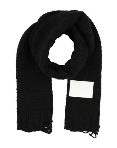 Mm6 Maison Margiela Woman Scarf Black Size - Acrylic, Virgin Wool In Black