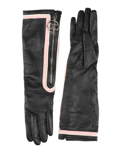 Elisabetta Franchi Woman Gloves Black Size 8 Ovine Leather