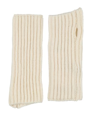 Isabel Benenato Woman Gloves Cream Size Onesize Cashmere, Wool In White