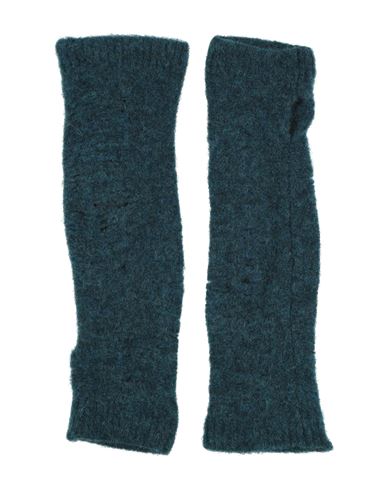 Isabel Benenato Woman Gloves Deep Teal Size Onesize Cashmere, Wool In Green