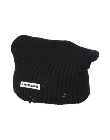 A Paper Kid Man Hat Black Size Onesize Merino Wool, Cashmere In Black