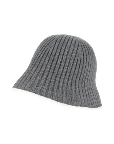 Brunello Cucinelli Woman Hat Grey Size M Polyamide, Virgin Wool, Cashmere, Silk In Gray